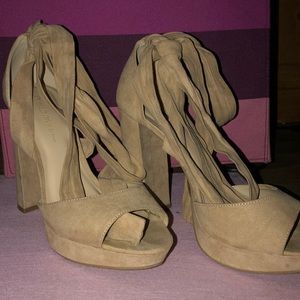 Lace-up platform heels